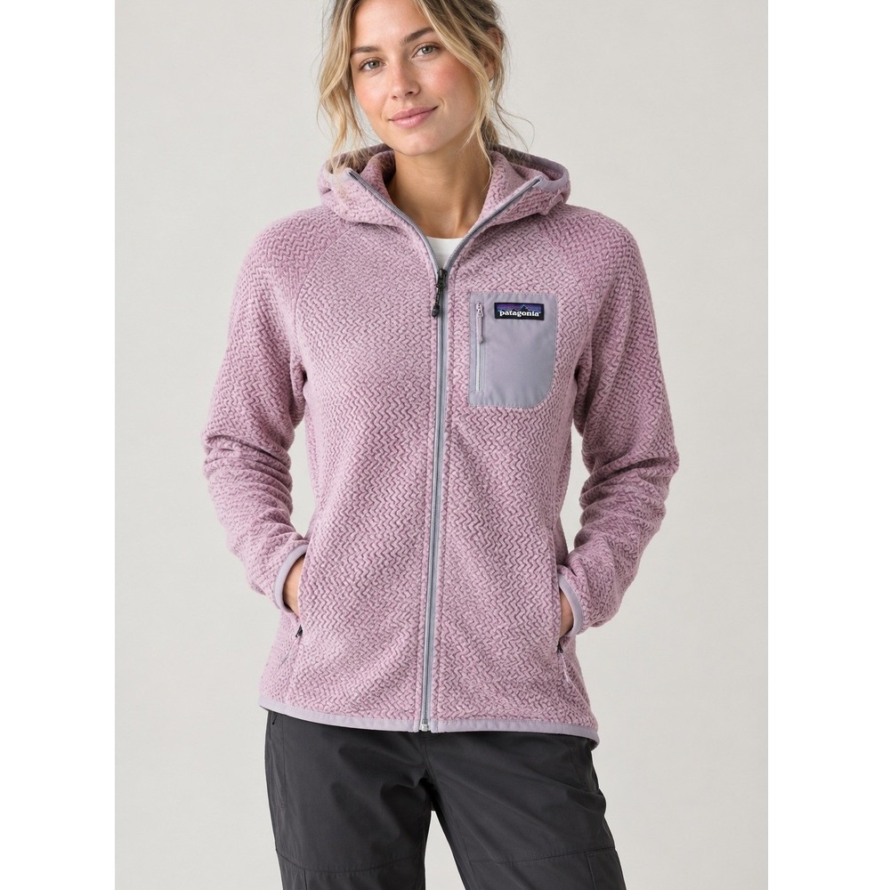 Patagonia R1 Air Full-Zip Hoody Women Small Pink Zigzag Fleece Jacket